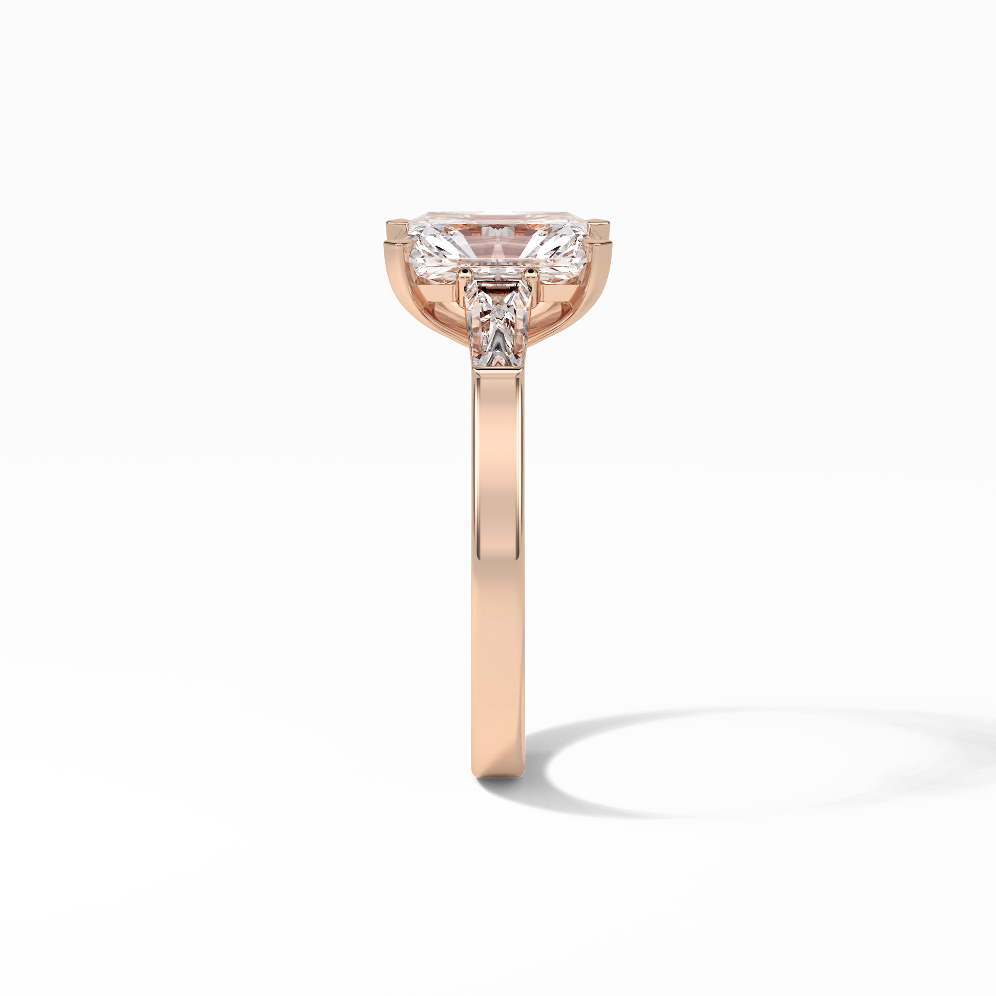 2.30 CT Radiant Cut Three Stones Style Moissanite Engagement Ring 10