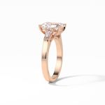 2.30 CT Radiant Cut Three Stones Style Moissanite Engagement Ring 11