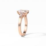 2.30 CT Radiant Cut Three Stones Style Moissanite Engagement Ring 11