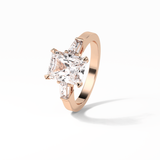 2.30 CT Radiant Cut Three Stones Style Moissanite Engagement Ring 18