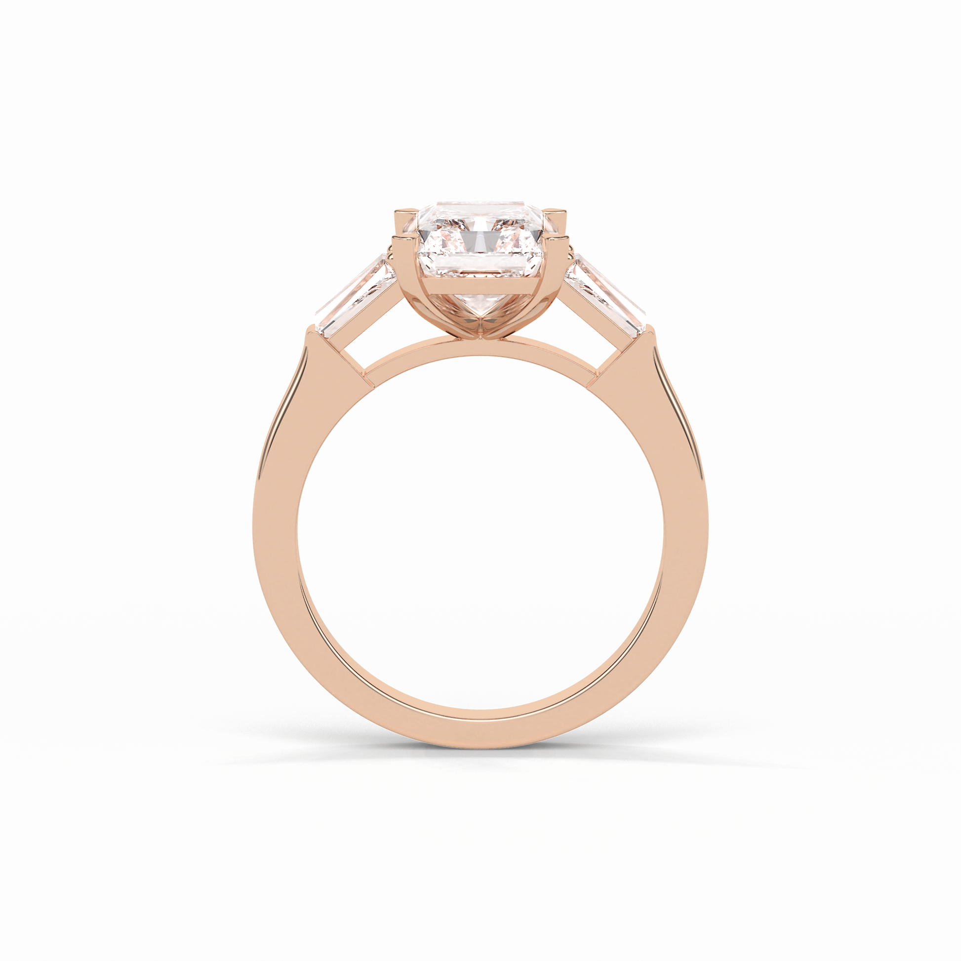 2.30 CT Radiant Cut Three Stones Style Moissanite Engagement Ring 12