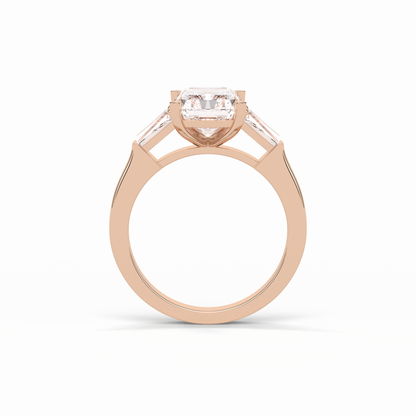2.30 CT Radiant Cut Three Stones Style Moissanite Engagement Ring