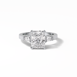 2.30 CT Radiant Cut Three Stones Style Moissanite Engagement Ring 1