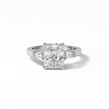 2.30 CT Radiant Cut Three Stones Style Moissanite Engagement Ring