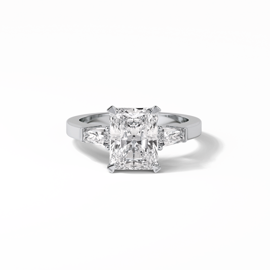 2.30 CT Radiant Cut Three Stones Style Moissanite Engagement Ring 1