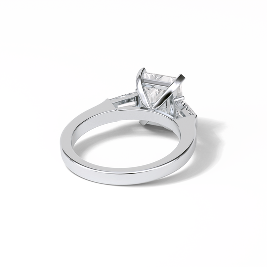 2.30 CT Radiant Cut Three Stones Style Moissanite Engagement Ring 2