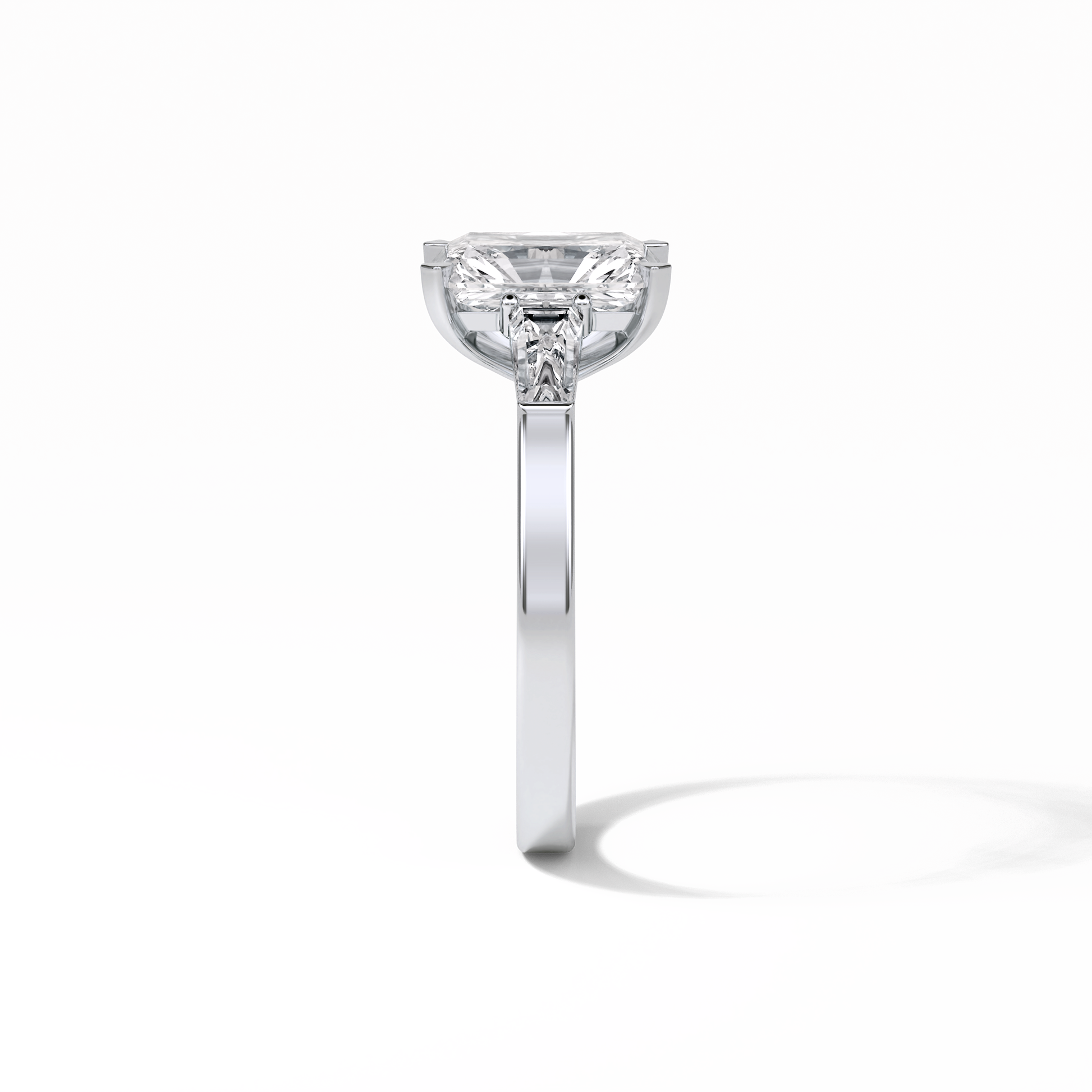 2.30 CT Radiant Cut Three Stones Style Moissanite Engagement Ring 4