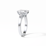 2.30 CT Radiant Cut Three Stones Style Moissanite Engagement Ring 5