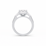 2.30 CT Radiant Cut Three Stones Style Moissanite Engagement Ring 7