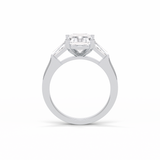 2.30 CT Radiant Cut Three Stones Style Moissanite Engagement Ring 7