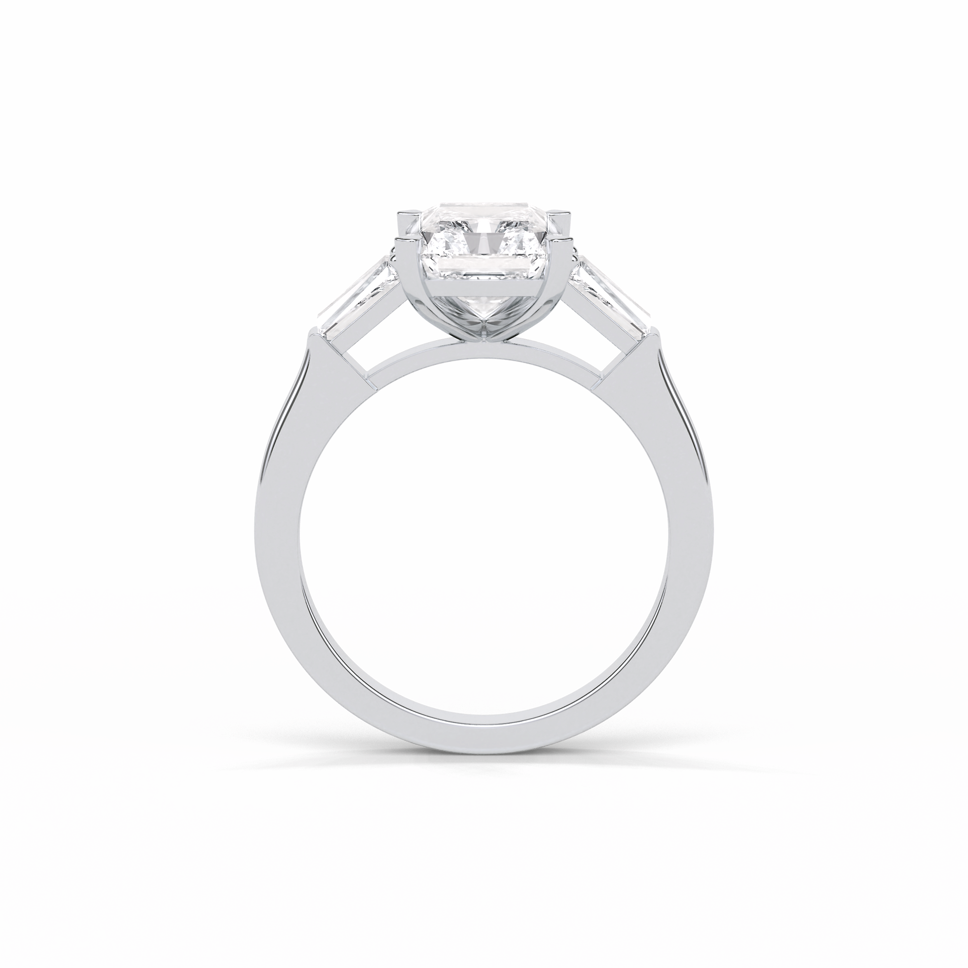 2.30 CT Radiant Cut Three Stones Style Moissanite Engagement Ring 7