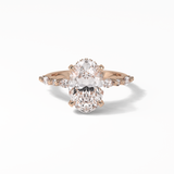 4.0 CT Oval Cut Dainty & Hidden Halo Style Moissanite Engagement Ring 9