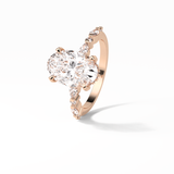 4.0 CT Oval Cut Dainty & Hidden Halo Style Moissanite Engagement Ring 14