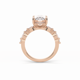4.0 CT Oval Cut Dainty & Hidden Halo Style Moissanite Engagement Ring 8