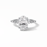 4.0 CT Oval Cut Dainty & Hidden Halo Style Moissanite Engagement Ring 1