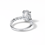 4.0 CT Oval Cut Dainty & Hidden Halo Style Moissanite Engagement Ring 4