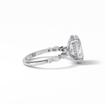 4.0 CT Oval Cut Dainty & Hidden Halo Style Moissanite Engagement Ring 6