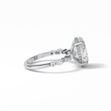 4.0 CT Oval Cut Dainty & Hidden Halo Style Moissanite Engagement Ring 6