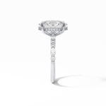 4.0 CT Oval Cut Dainty & Hidden Halo Style Moissanite Engagement Ring 5