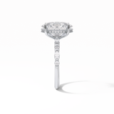 4.0 CT Oval Cut Dainty & Hidden Halo Style Moissanite Engagement Ring 5