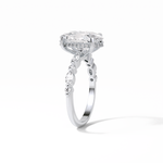 4.0 CT Oval Cut Dainty & Hidden Halo Style Moissanite Engagement Ring 7