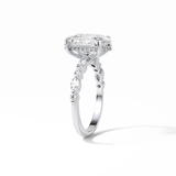 4.0 CT Oval Cut Dainty & Hidden Halo Style Moissanite Engagement Ring 7