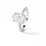 4.0 CT Oval Cut Dainty & Hidden Halo Style Moissanite Engagement Ring 2
