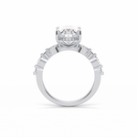 4.0 CT Oval Cut Dainty & Hidden Halo Style Moissanite Engagement Ring 3