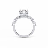 4.0 CT Oval Cut Dainty & Hidden Halo Style Moissanite Engagement Ring 3