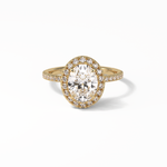 1.91 CT Oval Cut Pave & Halo Style Moissanite Engagement Ring 18