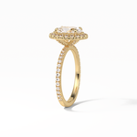 1.91 CT Oval Cut Pave & Halo Style Moissanite Engagement Ring 12