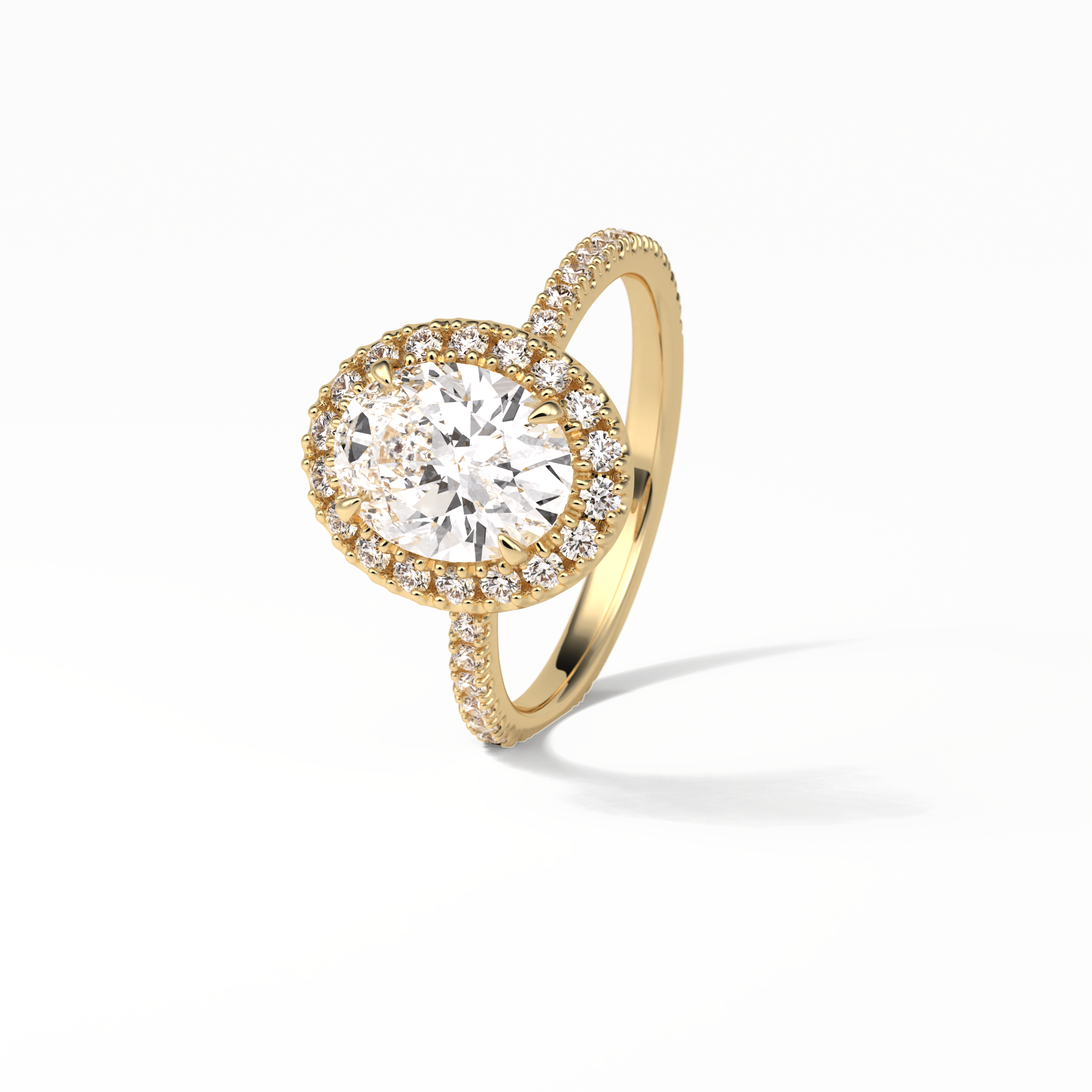 1.91 CT Oval Cut Pave & Halo Style Moissanite Engagement Ring 13