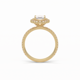1.91 CT Oval Cut Pave & Halo Style Moissanite Engagement Ring 14