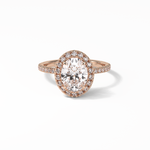 1.91 CT Oval Cut Pave & Halo Style Moissanite Engagement Ring 15