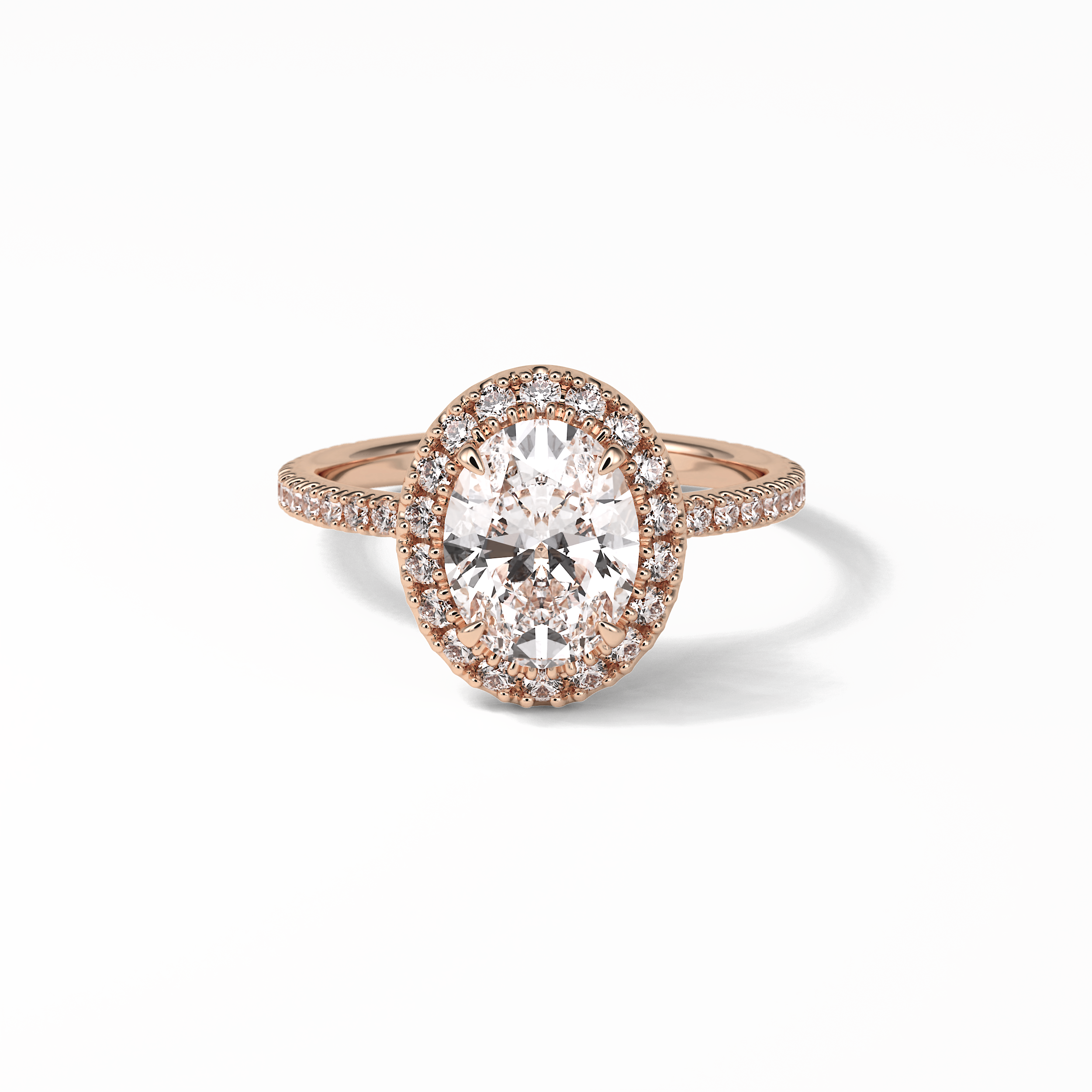 1.91 CT Oval Cut Pave & Halo Style Moissanite Engagement Ring 15