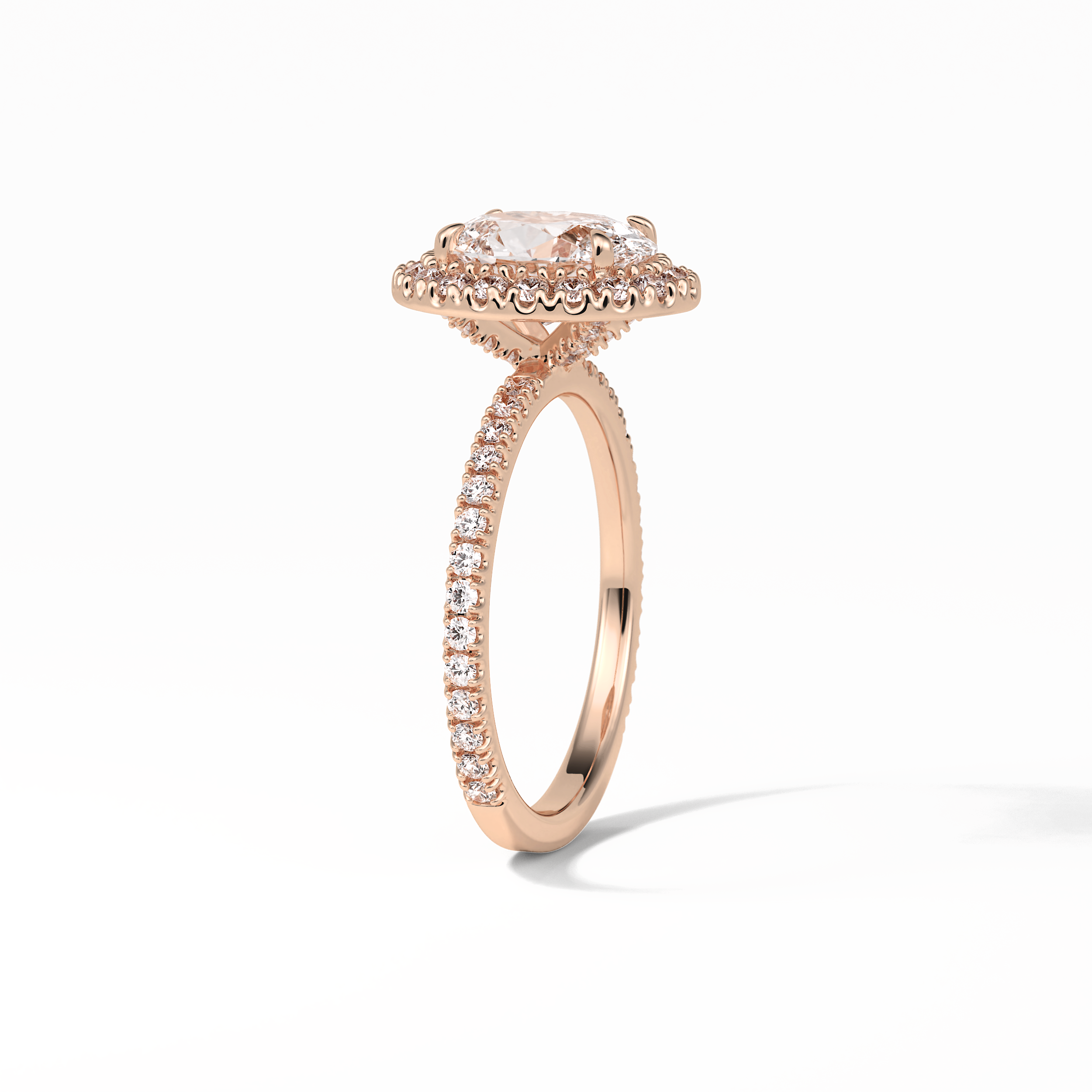 1.91 CT Oval Cut Pave & Halo Style Moissanite Engagement Ring 9
