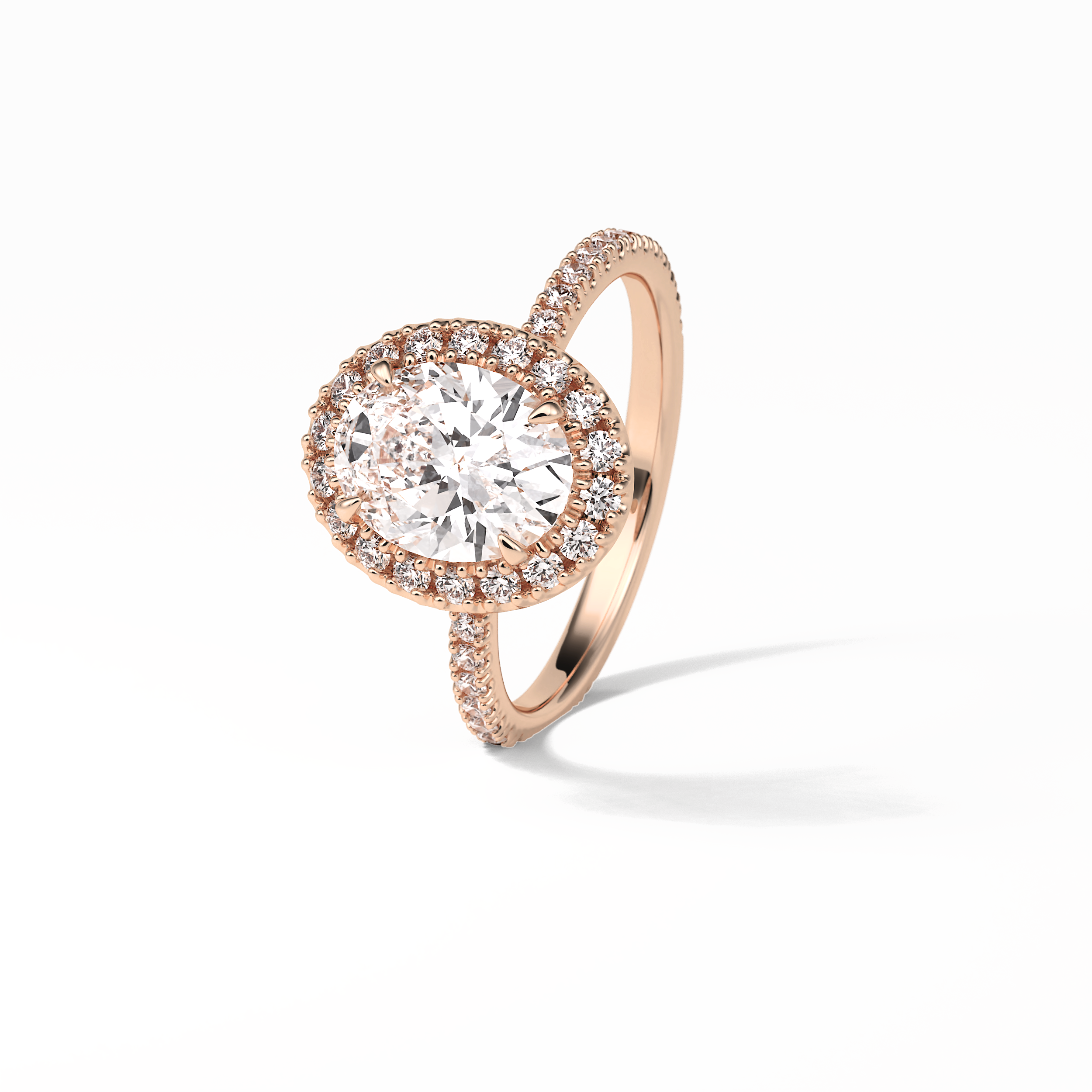1.91 CT Oval Cut Pave & Halo Style Moissanite Engagement Ring 10