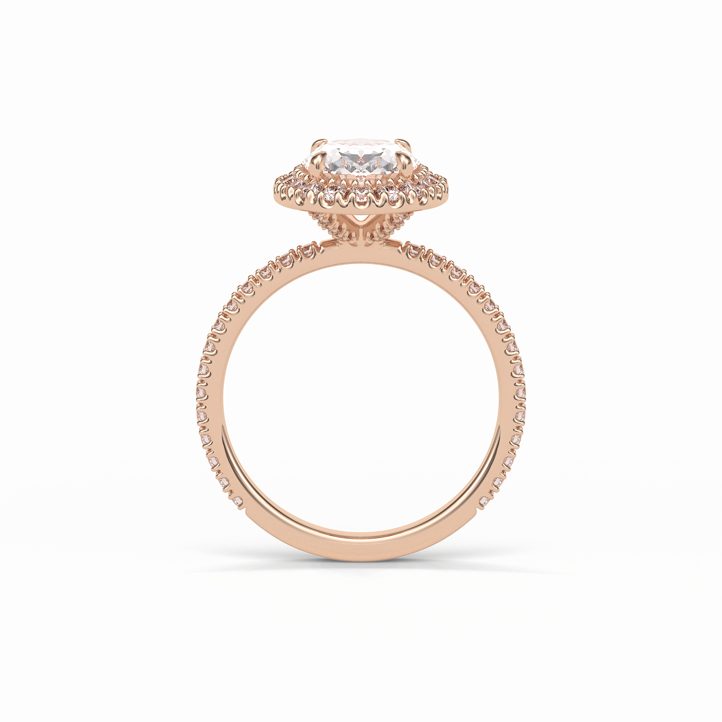 1.91 CT Oval Cut Pave & Halo Style Moissanite Engagement Ring 11