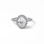 1.91 CT Oval Cut Pave & Halo Style Moissanite Engagement Ring 1