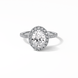 1.91 CT Oval Cut Pave & Halo Style Moissanite Engagement Ring 1