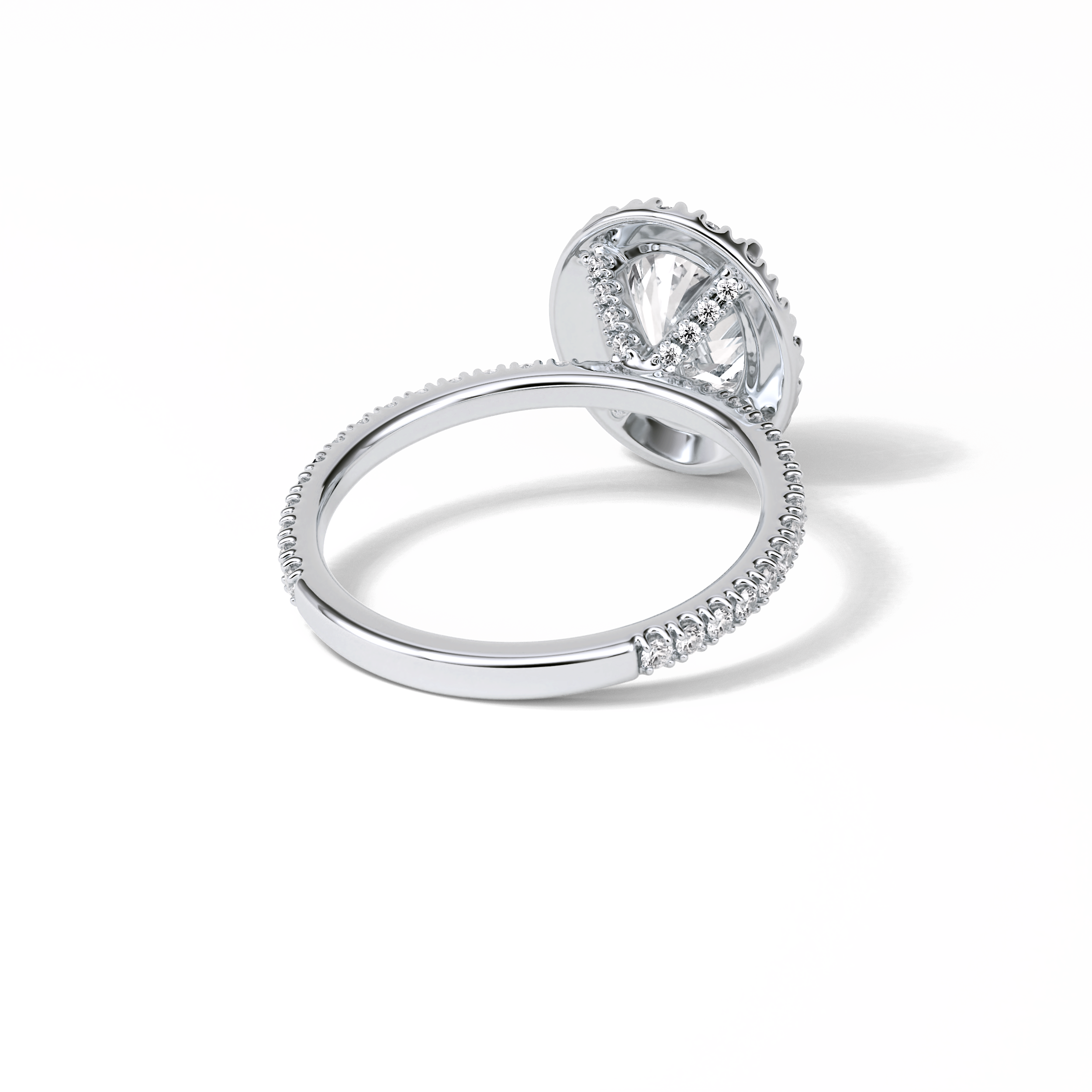 1.91 CT Oval Cut Pave & Halo Style Moissanite Engagement Ring 7
