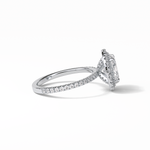 1.91 CT Oval Cut Pave & Halo Style Moissanite Engagement Ring 2