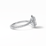 1.91 CT Oval Cut Pave & Halo Style Moissanite Engagement Ring 2