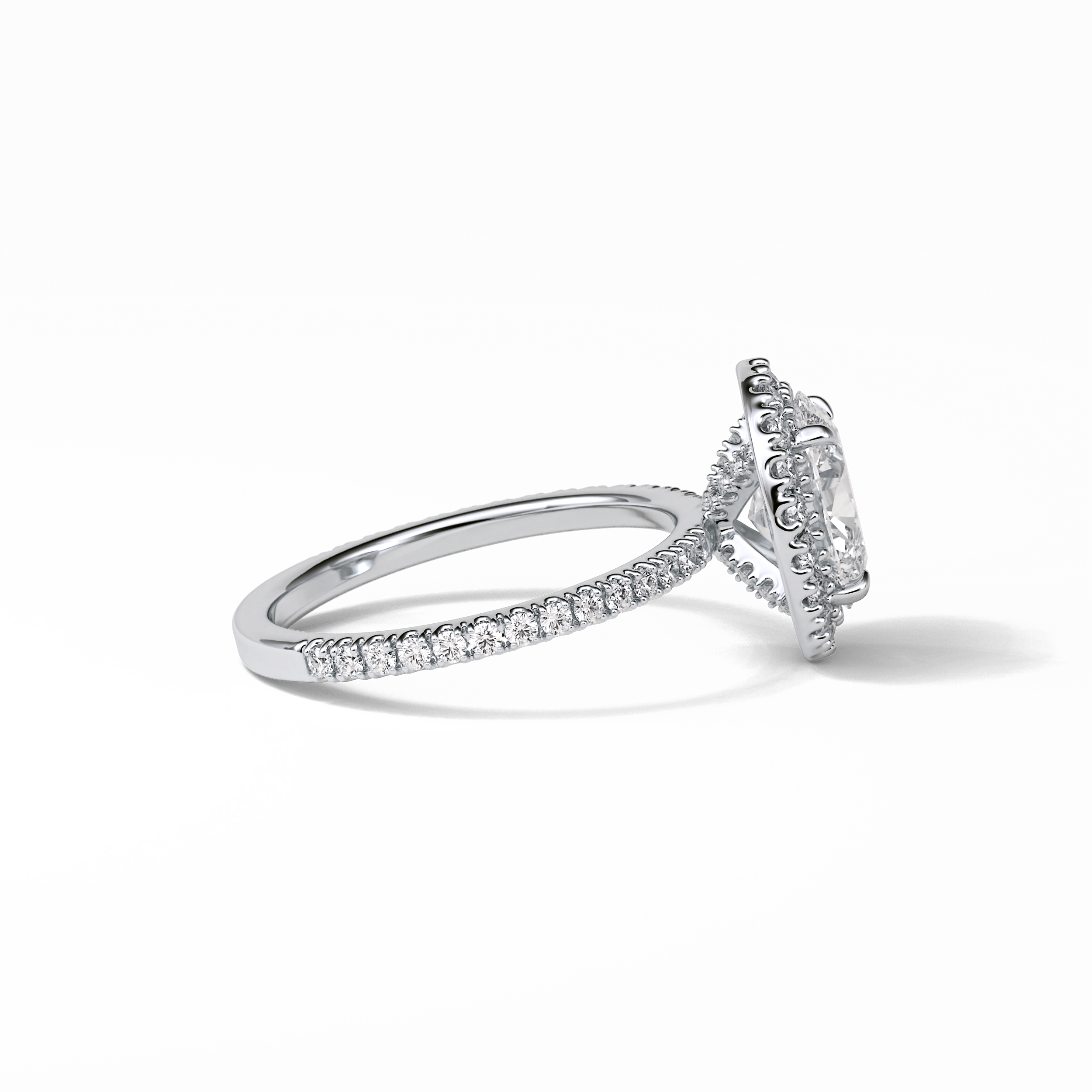 1.91 CT Oval Cut Pave & Halo Style Moissanite Engagement Ring 2