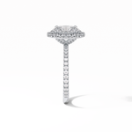 1.91 CT Oval Cut Pave & Halo Style Moissanite Engagement Ring 3