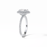 1.91 CT Oval Cut Pave & Halo Style Moissanite Engagement Ring 4