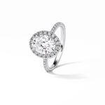 1.91 CT Oval Cut Pave & Halo Style Moissanite Engagement Ring 5