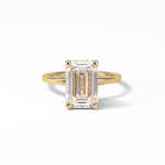 4.15 CT Emerald Cut Pave & Hidden Halo Style Moissanite Engagement Ring 15