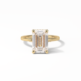 4.15 CT Emerald Cut Pave & Hidden Halo Style Moissanite Engagement Ring 15