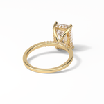 4.15 CT Emerald Cut Pave & Hidden Halo Style Moissanite Engagement Ring 16
